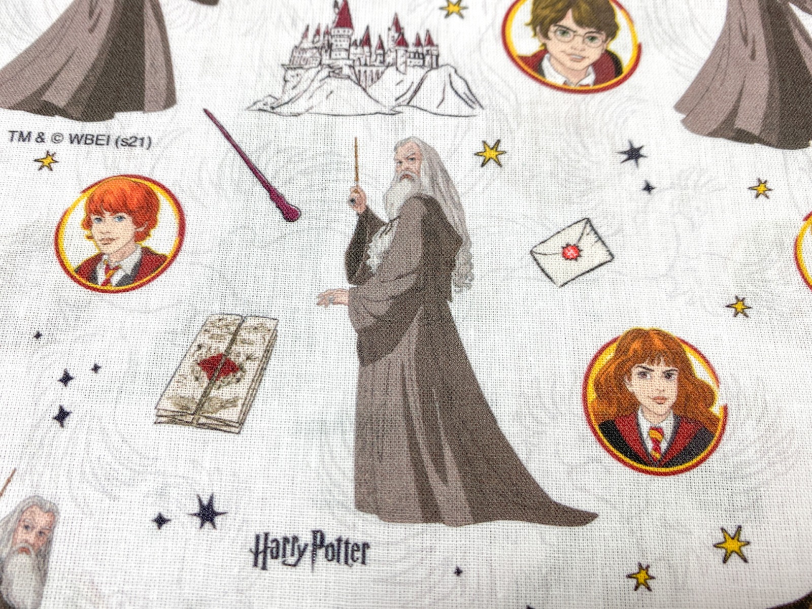 Dumbledore Stoff - Harry Potter - weiß - 100 Baumwolle - Lizenzstoff 6