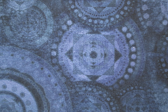 25 cm - Reststück - Mandala - Batikmuster - blau