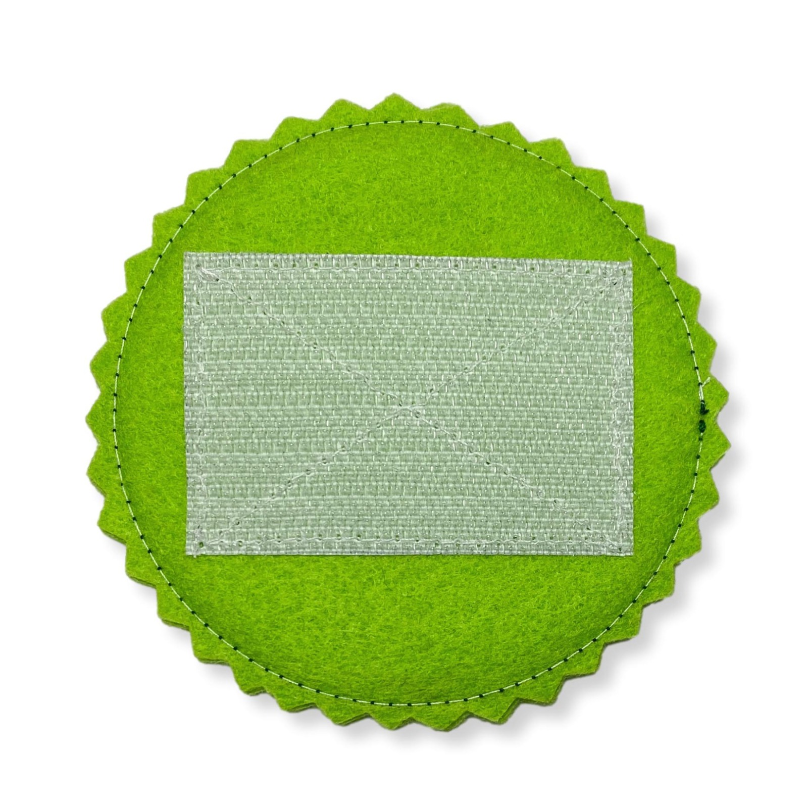 Klettie mit Name bis 8 Buchstaben 8cm Durchmesser Reflektorstoff grün Schulranzen mit Klett 4