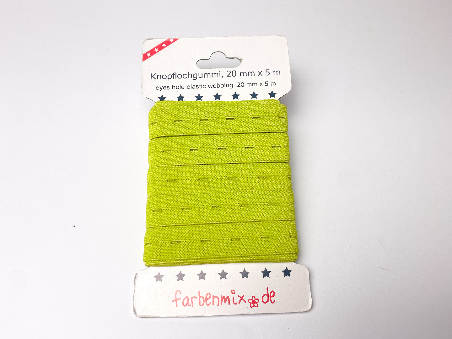 Knopflochgummiband - lime - 5m