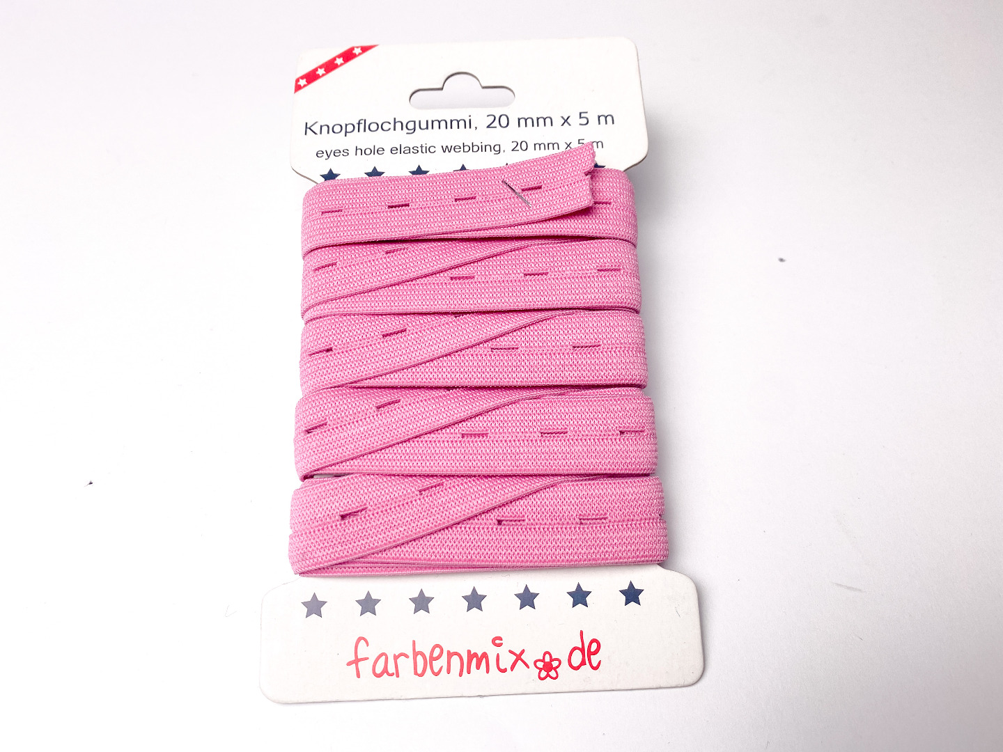 Knopflochgummiband - pink - 5m