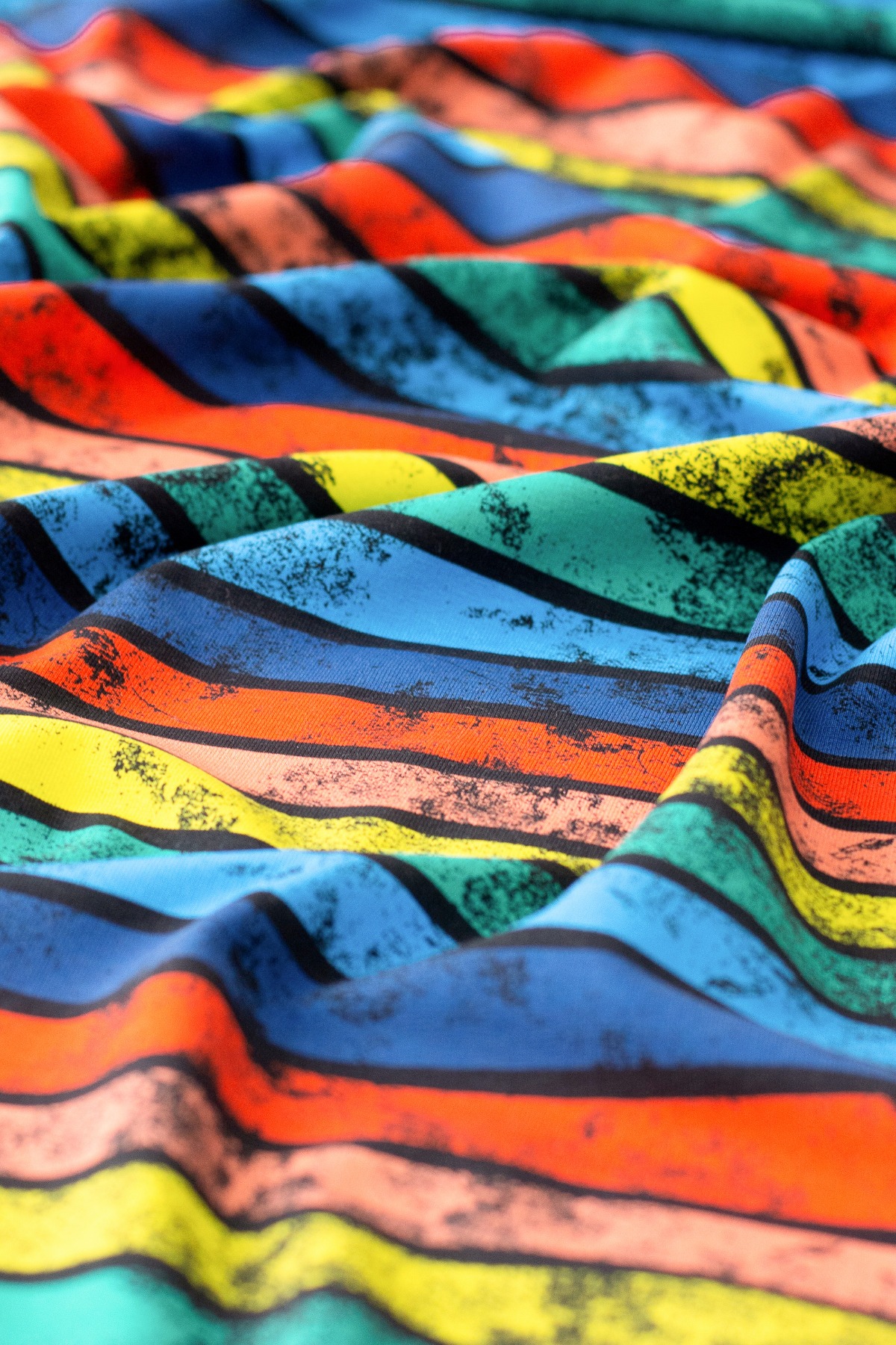 Jersey Regenbogen - Happy Summer - Lycklig design - Kombistoff - bunte Streifen 4