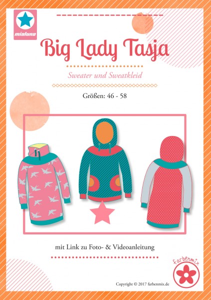 Papierschnittmuster Big Lady Tasja - Sweater und Sweatkleid - Mia Luna