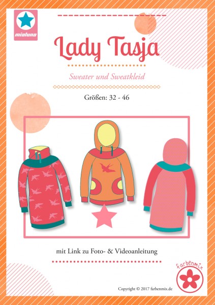 Papierschnittmuster Lady Tasja - Sweater und Sweatkleid - Mia Luna