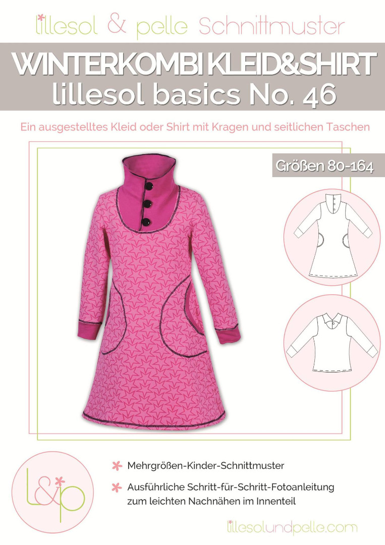 Papierschnittmuster - Winterkombi Kleid und Shirt - Lillesol und Pelle - basics No46 - Kinderschnittmuster