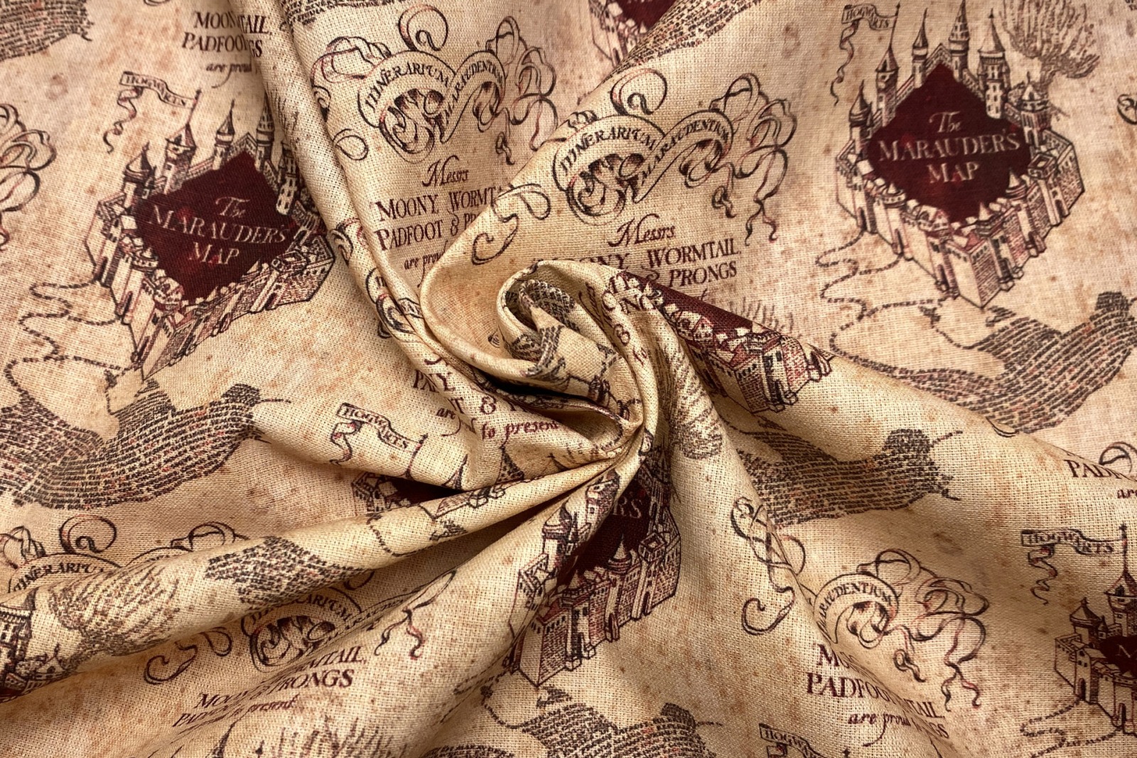 Harry Potter Stoff - Karte des Rumtreibers - beige - 100 Baumwolle - Lizenzstoff 5