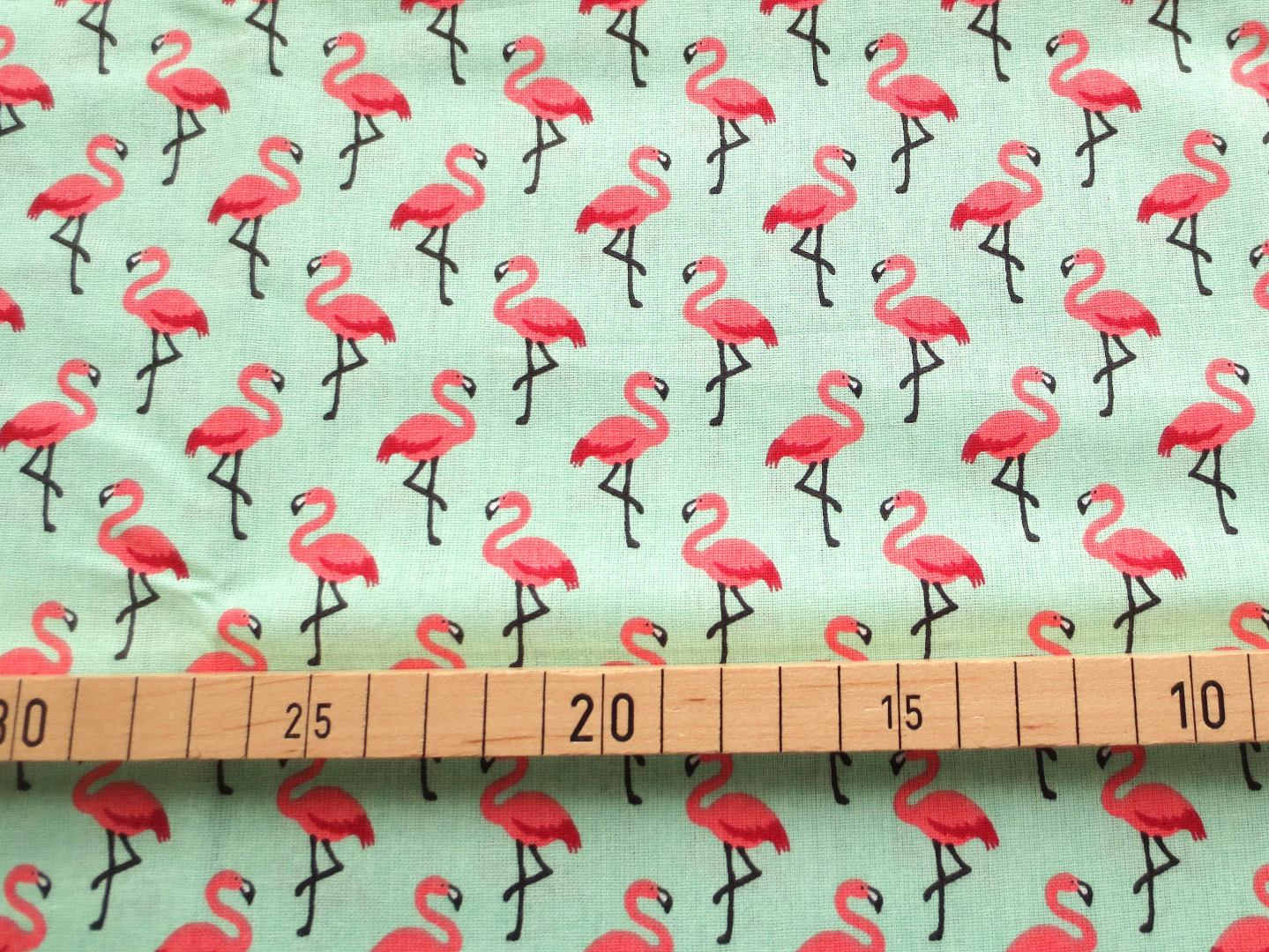 Baumwolle Flamingos - hellgrün - 100% Baumwolle