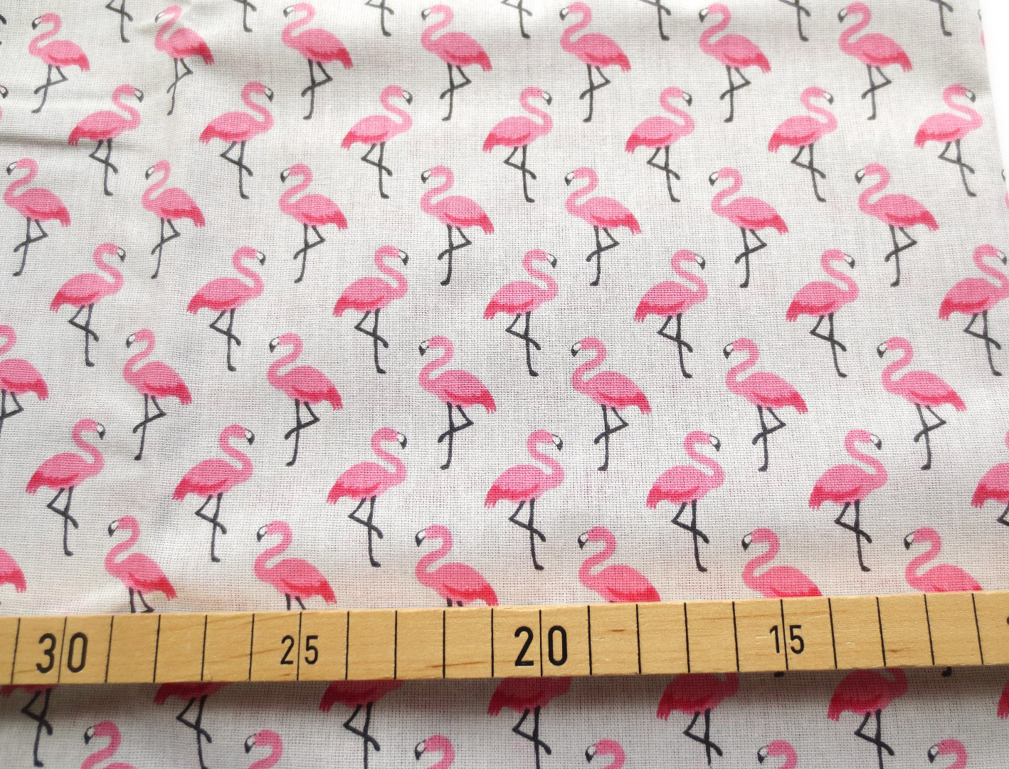 Baumwolle Flamingos - grau - 100 Baumwolle