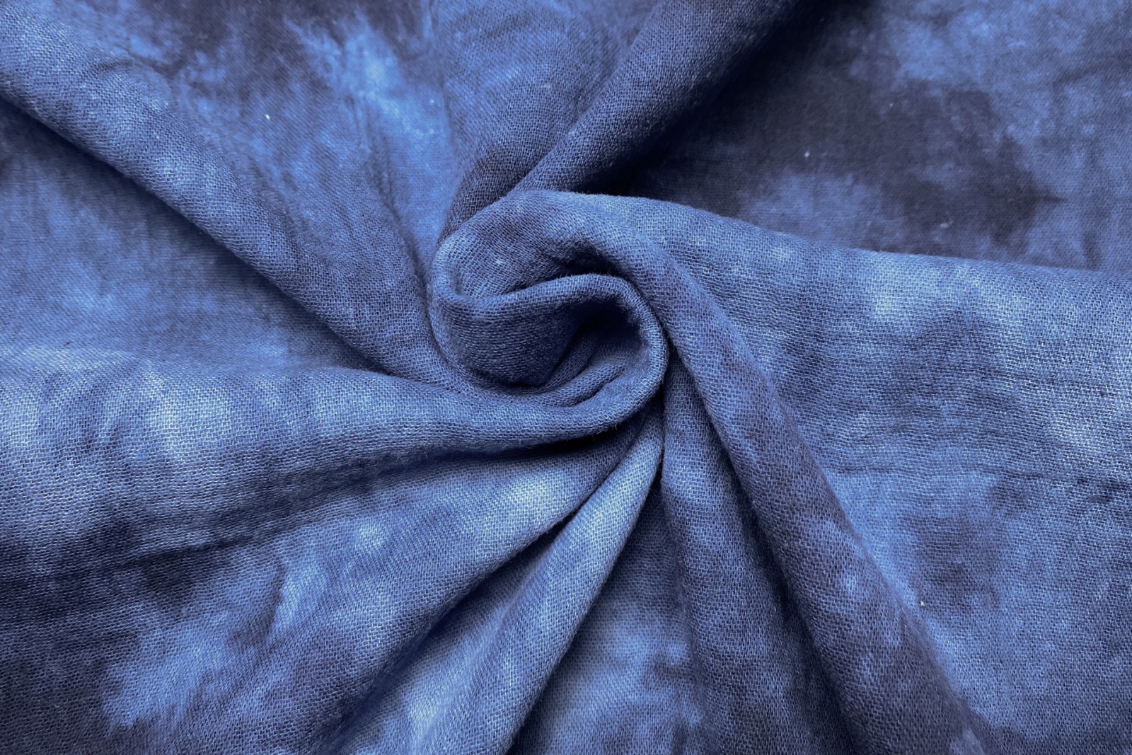 Musselin - Double Gauze - Batik Optik - dunkelblau 4