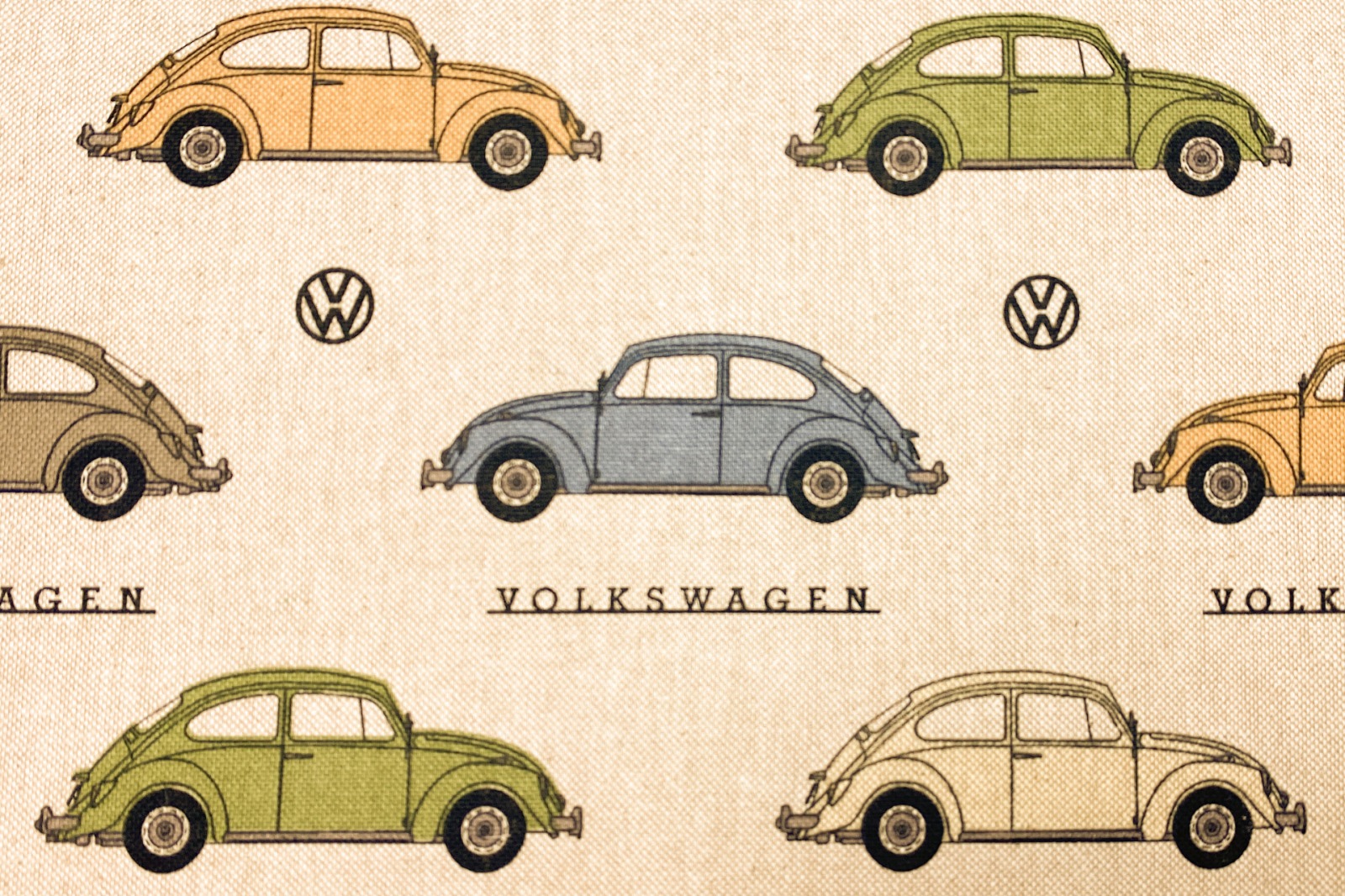 Baumwolle VW Käfer bunt - Volkswagen - leinenoptik - lizenziert 2