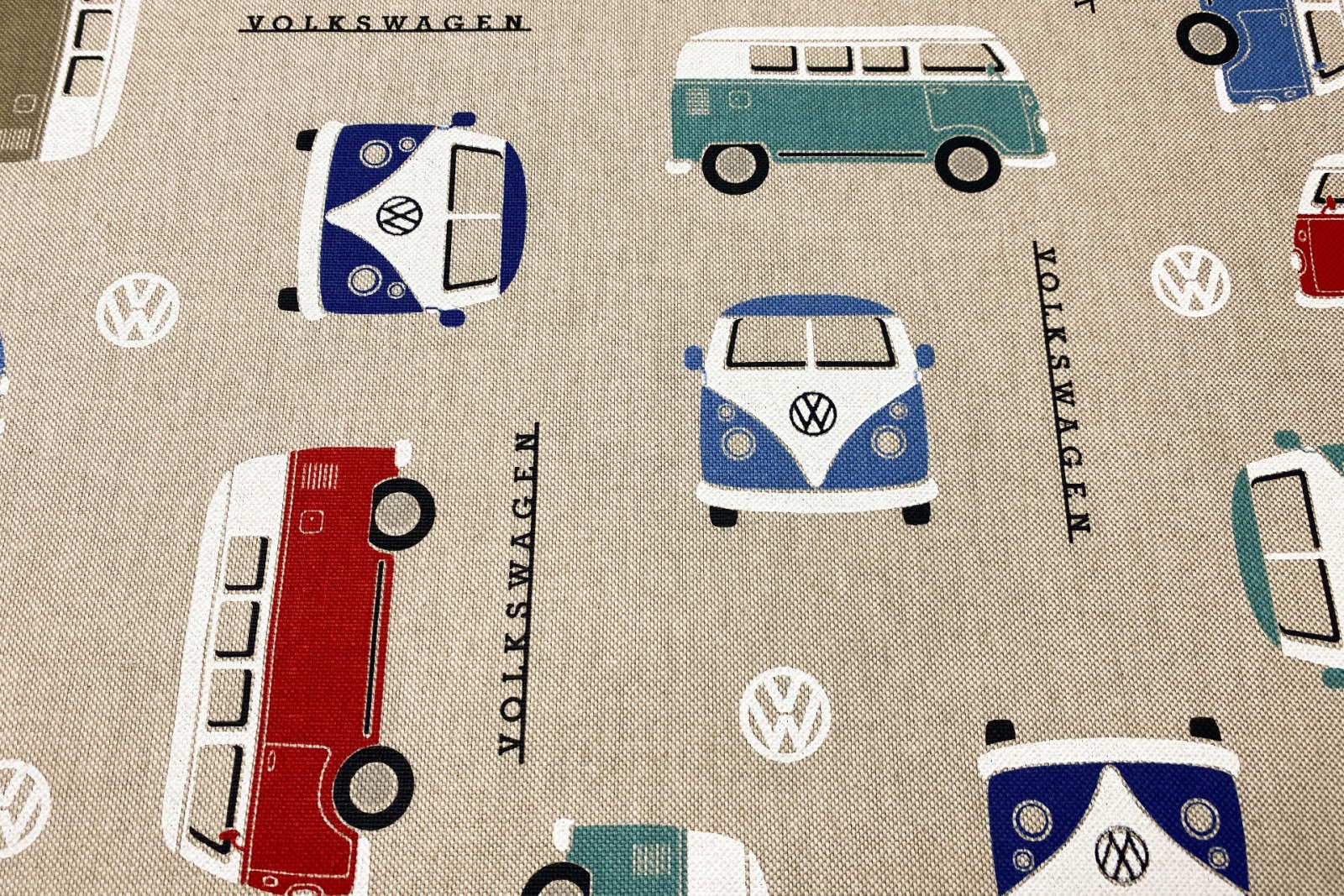 Baumwolle VW Bus - Volkswagen - leinenoptik - lizenziert 2