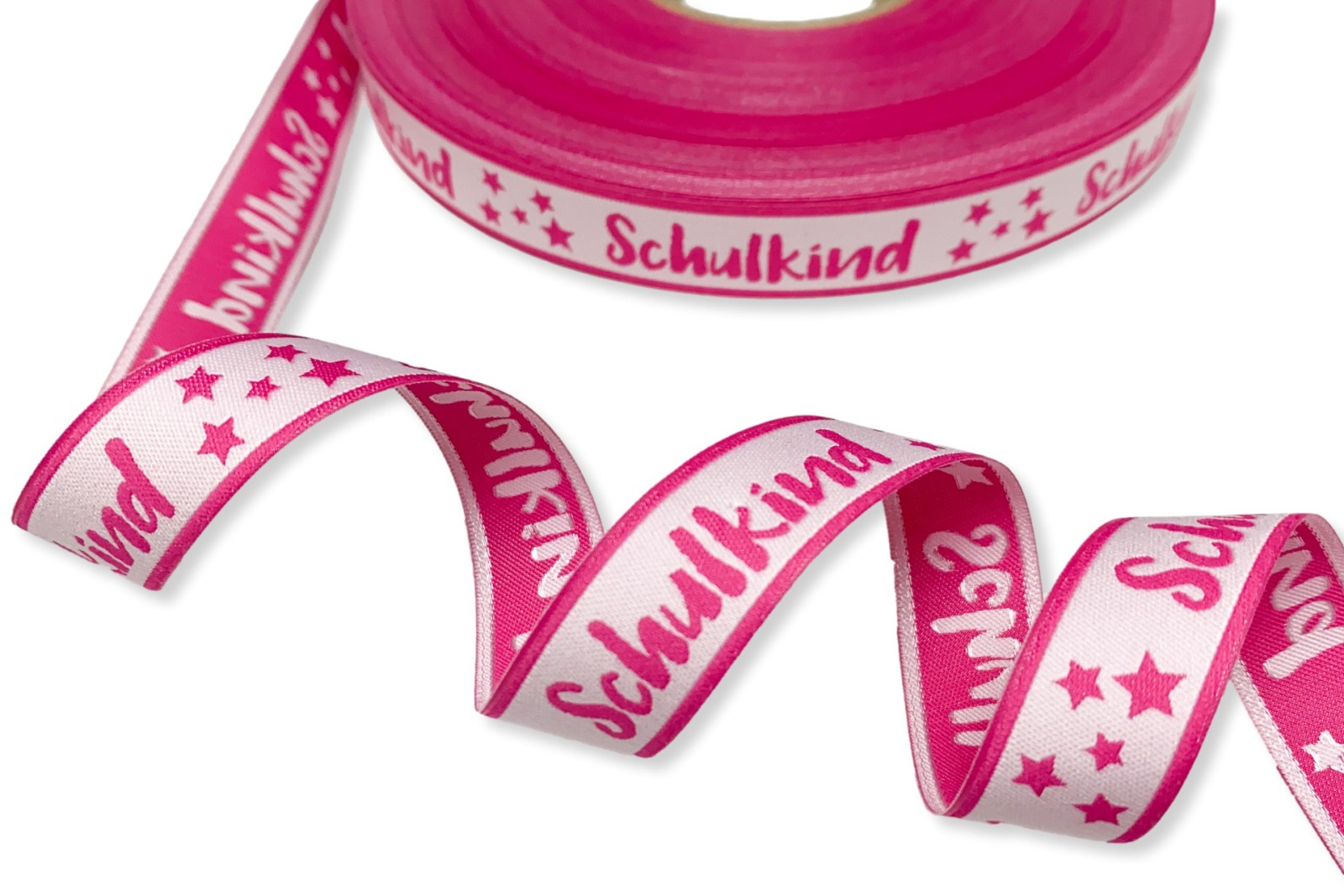 Webband Schulkind - pink - für Schultüten und Einschulungsgeschenke 17 mm breit 2