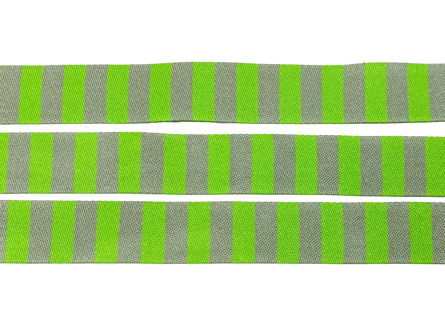 Webband Ringel - grün - grau - beidseitig nutzbar