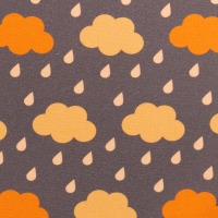 Stoff Regenwolken - braun - 100% Baumwolle - Patchwork - Herbst - Werner - Swafing
