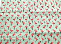 Baumwolle Flamingos hellgrün | 13,00 EUR/m 3