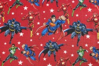 Superhelden Stoff - 13,00 EUR/m - Justice League - 100% Baumwolle - Lizenzstoff - dunkelrot 5