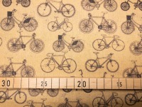 Baumwollstoff Fahrräder goldgelb - Used Look - Vintage Look - Rad | 12,00 EUR/m