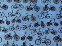 Baumwollstoff Fahrräder hellblau - Used Look - Vintage Look | 12,00 EUR/m 3