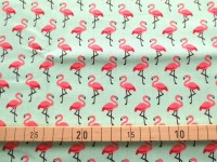 Baumwolle Flamingos hellgrün | 13,00 EUR/m 2