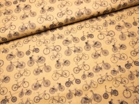 Baumwollstoff Fahrräder - goldgelb - Used Look - Vintage Look - Fahrrad - Rad 4