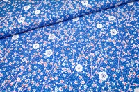 Baumwollwebware - Kirschblüte - blau- 100% Baumwolle - Blumen - Japan 3
