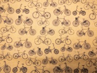 Baumwollstoff Fahrräder - goldgelb - Used Look - Vintage Look - Fahrrad - Rad 2