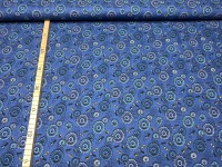 Stoff Zahnrad - blau/gelb - 100% Baumwolle - Patchwork 2