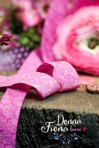 Webband Blume rosa - Donna Fiona beere - beidseitig nutzbar 5
