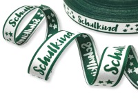 Webband Schulkind in grün für Schultüten und Einschulungsgeschenke 17 mm breit 4