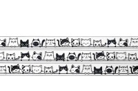 Webband Katzen in schwarz weiß Eigenproduktion - 17 mm