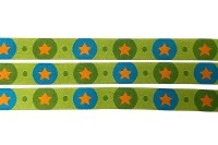 Webband Sterne und Kreise - grün/orange - Stardotzz - paulapü 2