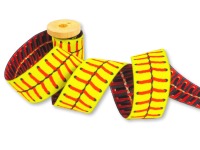 Softball Webband - Softballnaht - gelb mit roter Naht 2