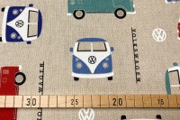 Baumwolle VW Bus - Volkswagen - leinenoptik - lizenziert - bunt