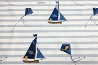 Baumwollstoff Der kleine Prinz - hellblau/weiß gestreift -Segelboot | 13,00 EUR/m 2