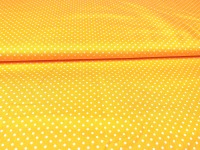 Baumwollstoff Pünktchen - gelb mit weißen Punkten - 100% Baumwolle