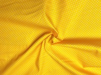Baumwollstoff Pünktchen - gelb mit weißen Punkten - 100% Baumwolle 2