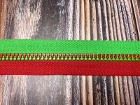Endlos-Reißverschluss rot-grün - Eigenproduktion - 20 cm-Schritte 2