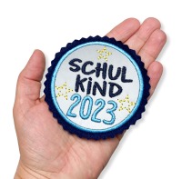 Klettie Schulkind 2024, 8cm Durchmesser, Reflektor, türkis, blau, Einschulung Schulmappe 5