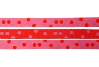 Webband Punkte rosa/rot 2