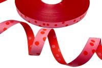 Webband Punkte rosa/rot 3