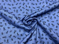 Stoff Schrauben - blau/grau - 100% Baumwolle - Patchwork 5