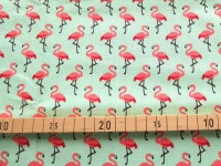 Baumwolle Flamingos hellgrün | 13,00 EUR/m