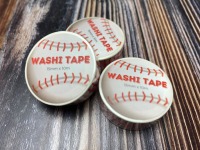 Washi-Tape mit Baseball-Naht - 15mm breit - 10m lang - weiß 2