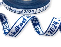 Webband Schulkind 2024 in blau für Schultüten und Einschulungsgeschenke 17 mm breit 4