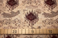 Harry Potter Stoff - Karte des Rumtreibers - beige - 100% Baumwolle - Lizenzstoff