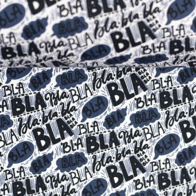 Stoff BlaBlaBla - dunkelblau - 10,00 EUR/m - 100% Baumwolle - Patchwork