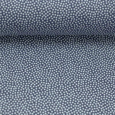 Baumwollwebware - unregelmäßige Punkte - jeansblau/weiß - 100% Baumwolle - Dotty - Swafing