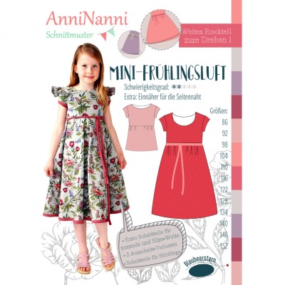 Mini Frühlingsluft von AnniNanni - Papierschnittmuster - Blaubeerstern - Kids - Kleid