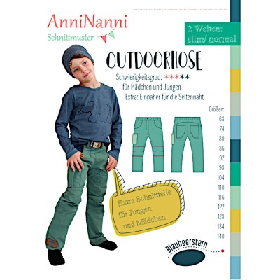 Outdoorhose von AnniNanni - Papierschnittmuster - Blaubeerstern - Kids