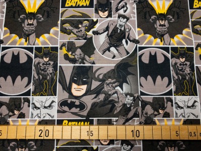 Baumwollstoff - Batman und Joker - schwarz - 100% Baumwolle - Lizenzstoff - Baumwollwebware - 1,50 m